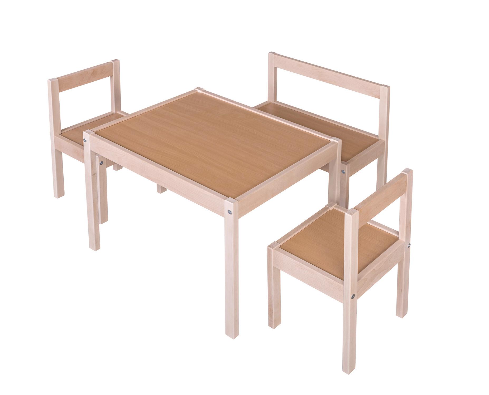 ZESTAW DO SIEDZENIA DLA DZIECI MAX - buk twardzielowy, Basics, drewno - My Baby Lou