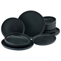 Jedilni Servis Uno Black, 12-Delni - črna, Moderno, keramika - Creatable