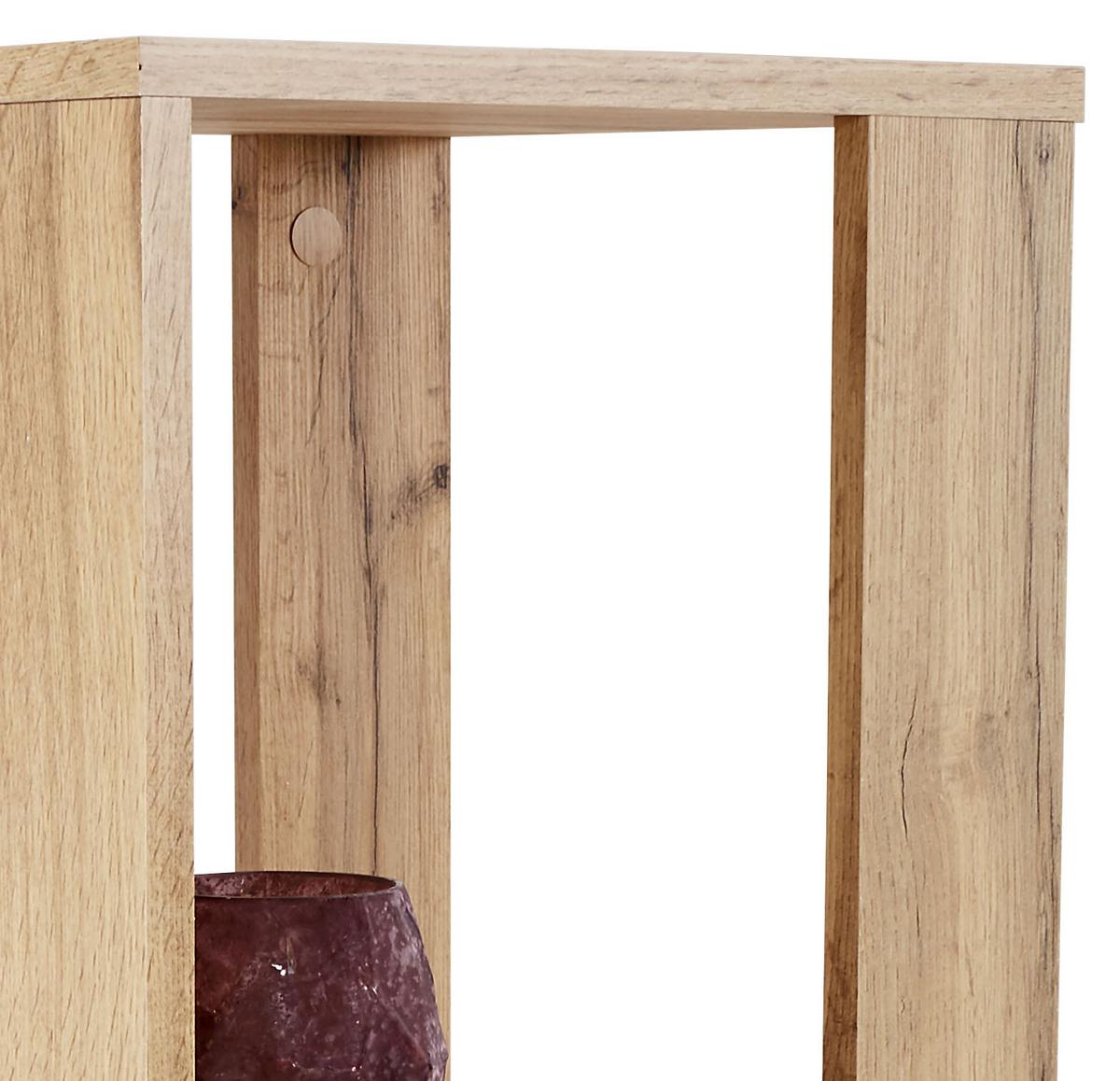 Etajeră Rolly - culoare lemn stejar, Modern, plastic/material pe bază de lemn (34/111/34cm) - Modern Living