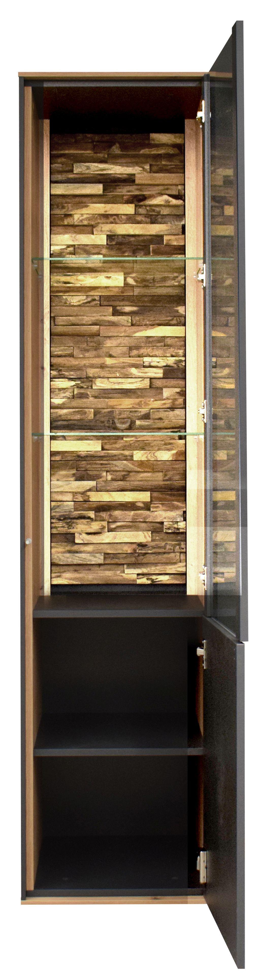 Vitrină COMO - stejar Artisan/antracit, Modern, material pe bază de lemn (42/180/42cm) - Premium Living