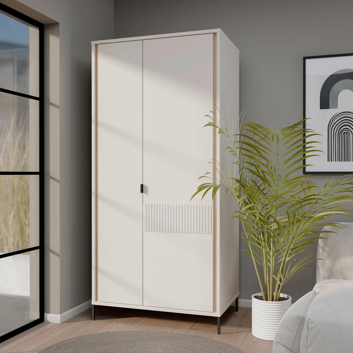 Komoda Seravel - boje hrasta/boje pijeska, Natur, drvni materijal/metal (94,1/199,2/60,5cm) - Modern Living