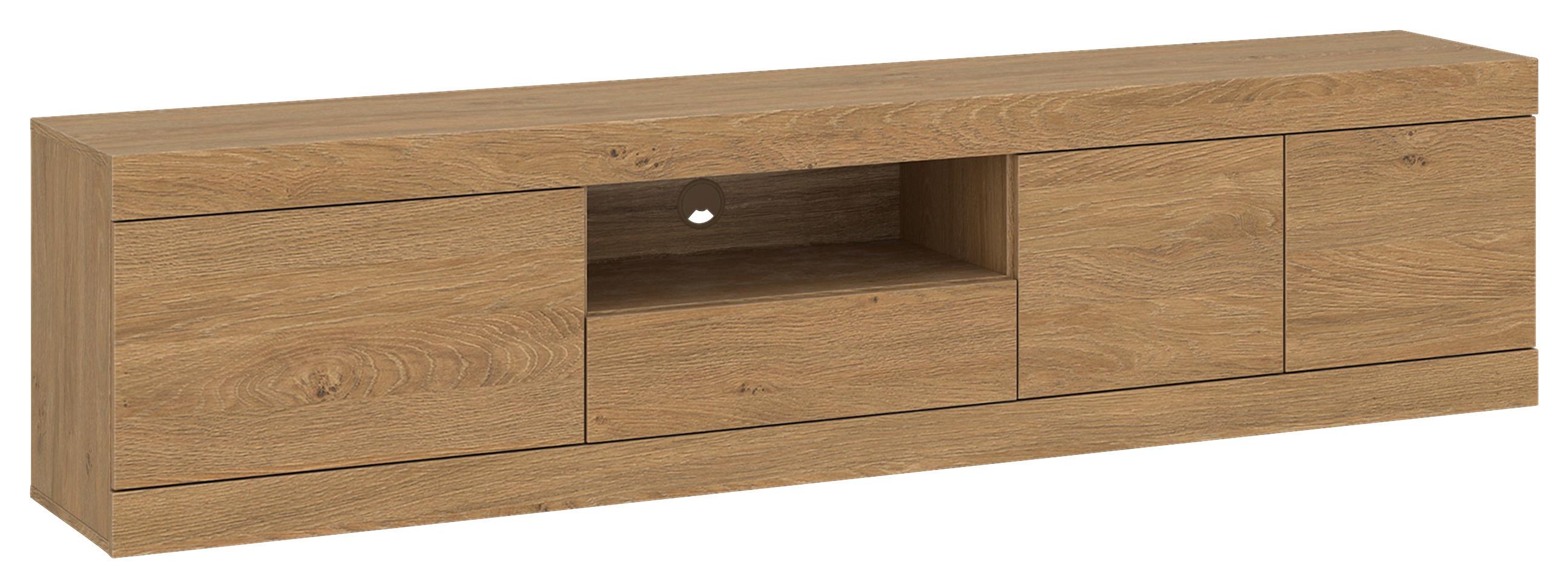 Tv Komoda Aretta - boje hrasta/crna, Moderno, drvni materijal/plastika (200/50,6/41,8cm) - Modern Living