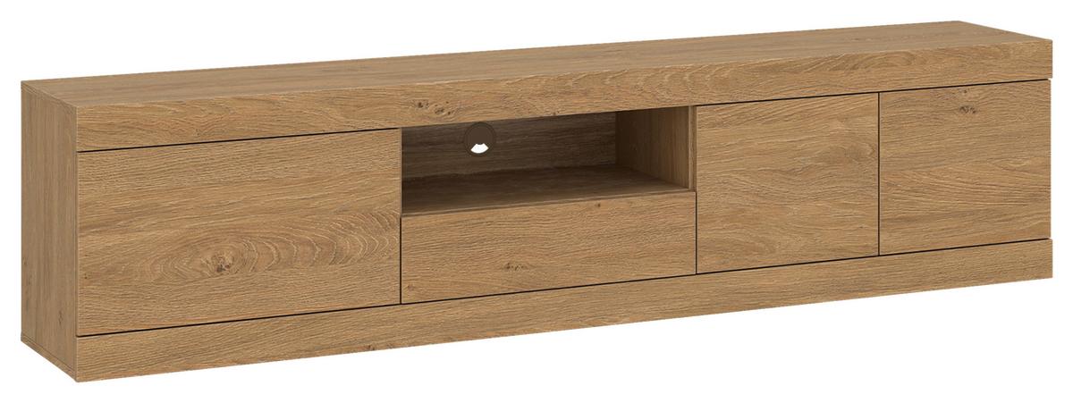 Comodă TV ARETTA - culoare lemn stejar, Modern, material pe bază de lemn (200/50,6/41,8cm) - Modern Living