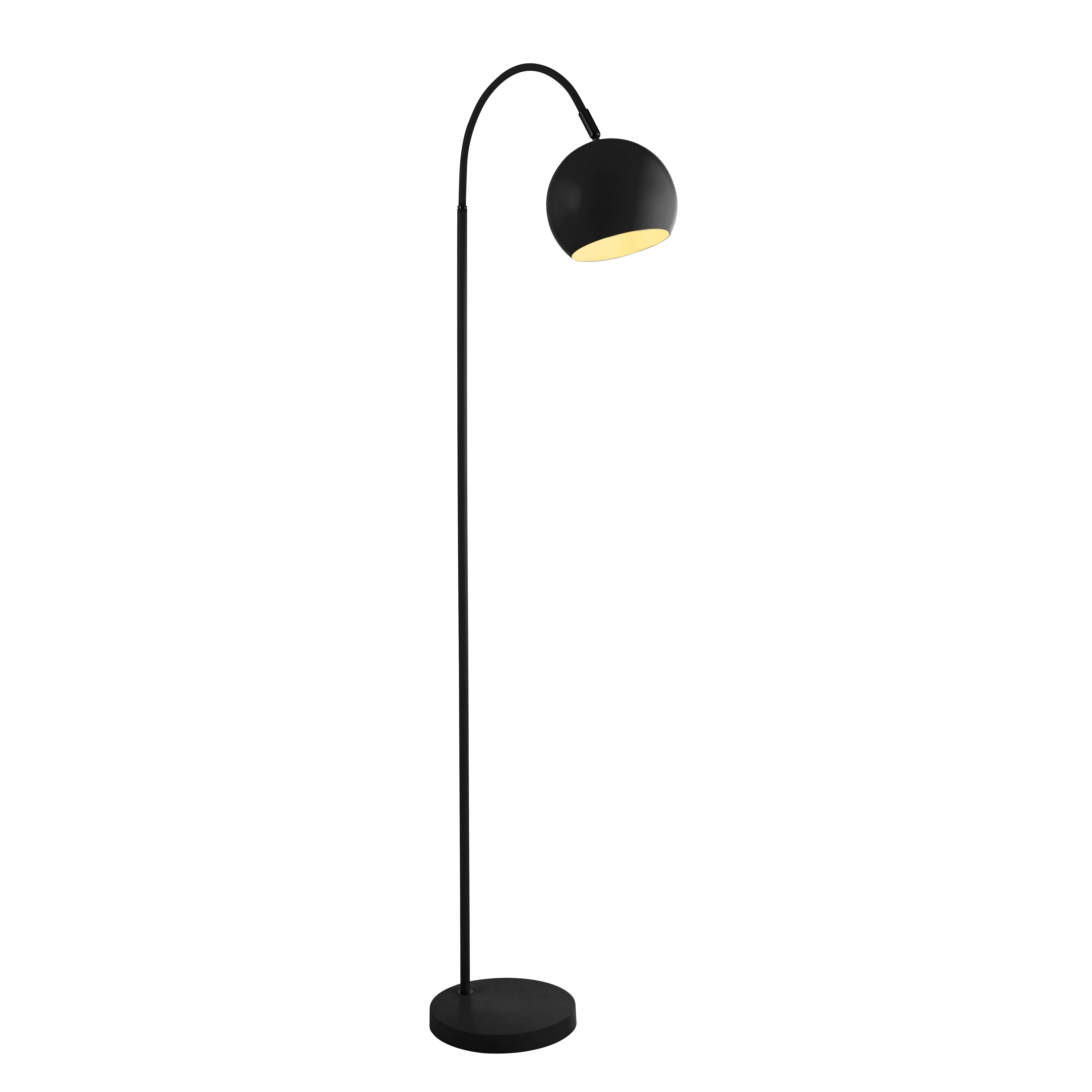 Stehleuchte max. 40 Watt - Schwarz, MODERN, Metall (24/55/143cm)