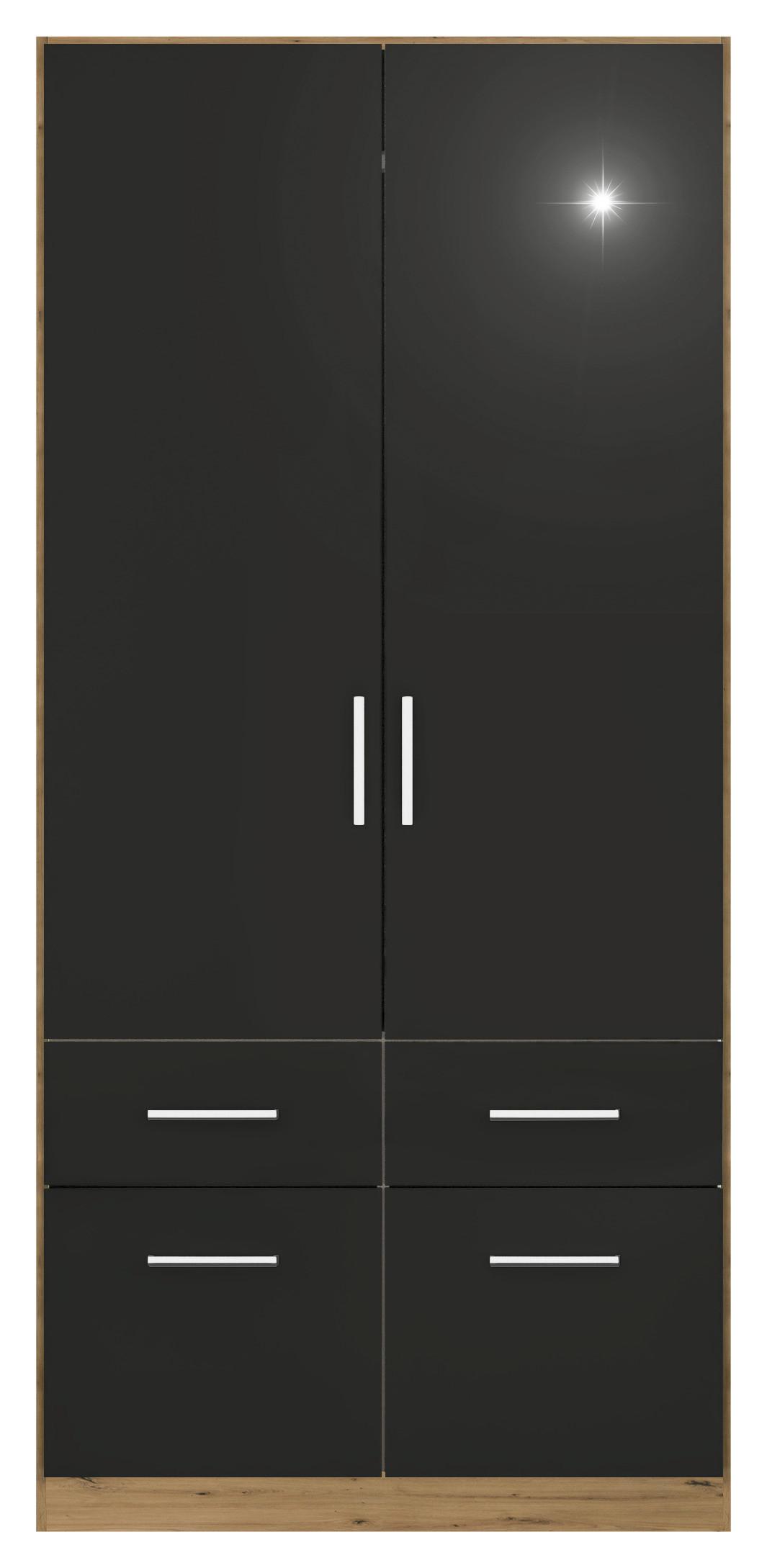 DULAP USI ROTATIVE BERLIN - stejar Artisan/gri, Modern, material pe bază de lemn (91/210/54cm) - Modern Living