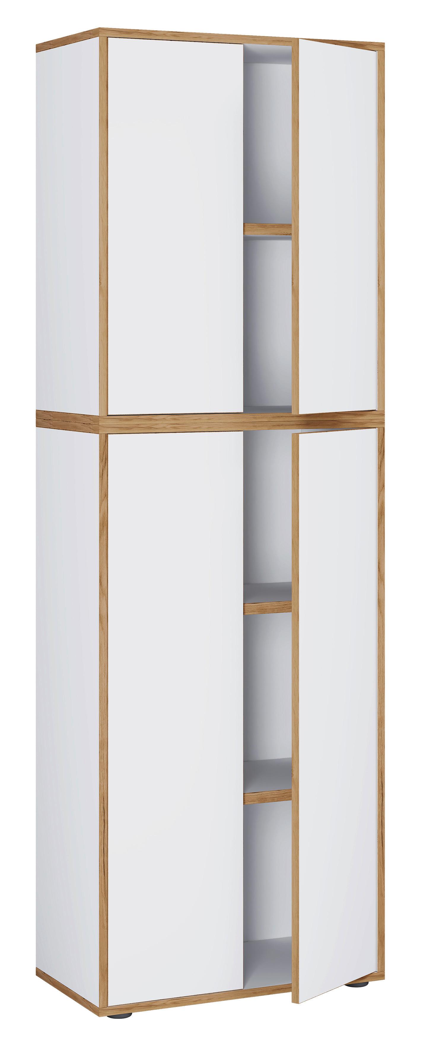 AKTENSCHRANK SALIA B60 - Honigeiche/Weiss, Design, Holzwerkstoff (60/183/33cm) - MID.YOU