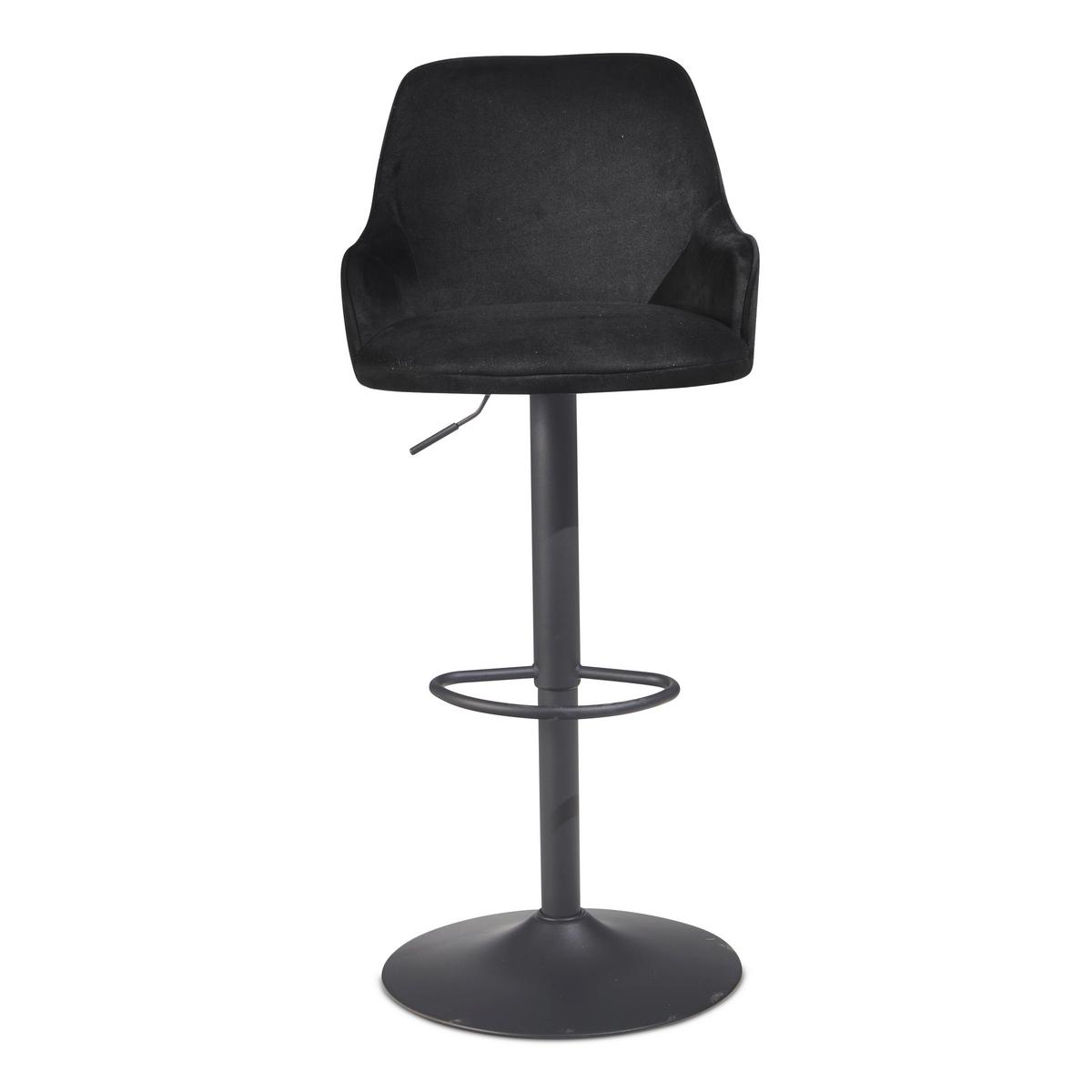 TABOURET DE BAR WL7.007 - Schwarz, Design, Textil/Metall (45/106/45cm) - MID.YOU