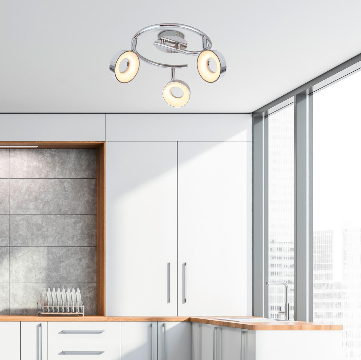 Led Reflektor Isla - boje kroma, Design, metal/plastika (40/40/19cm)
