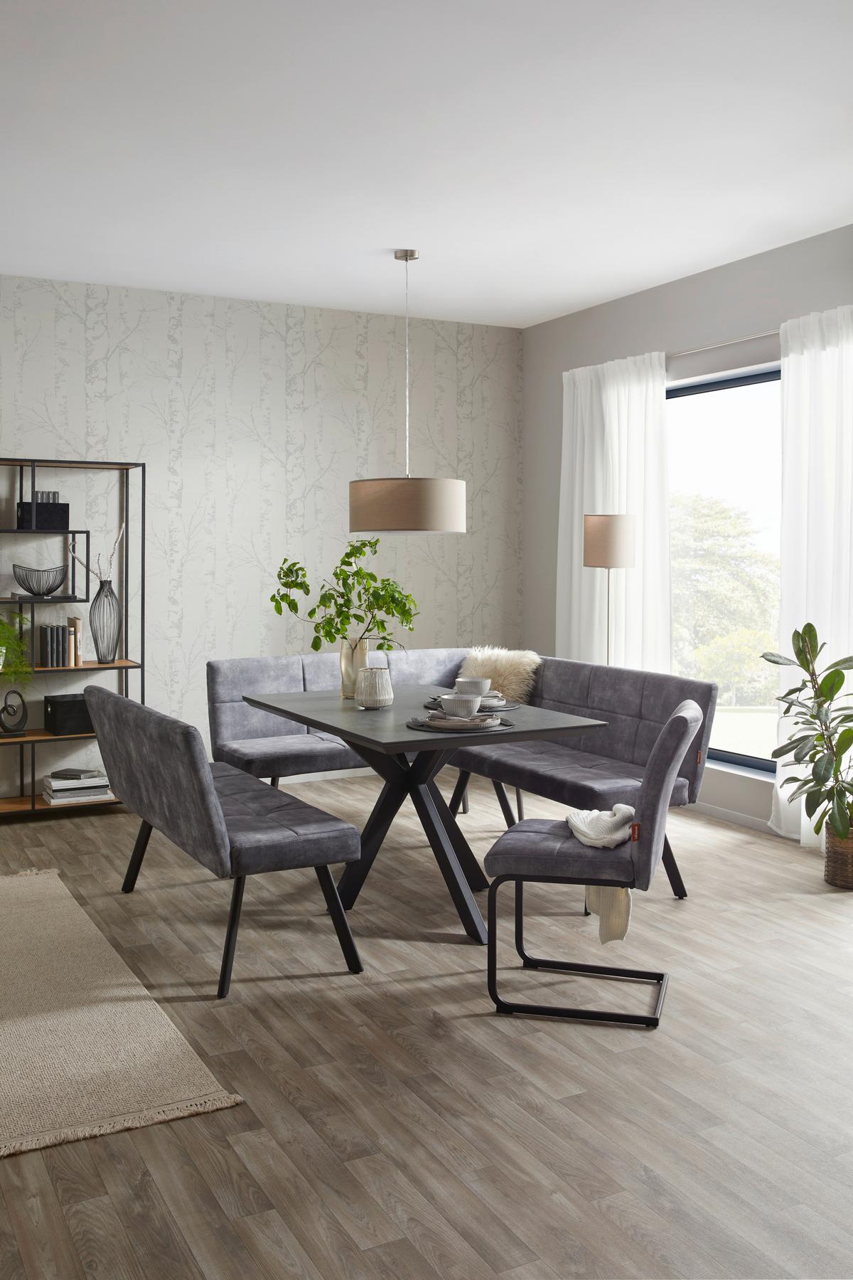 Kotna Klop Milos, Siva - siva/črna, Moderno, kovina/tekstil (150/190cm)