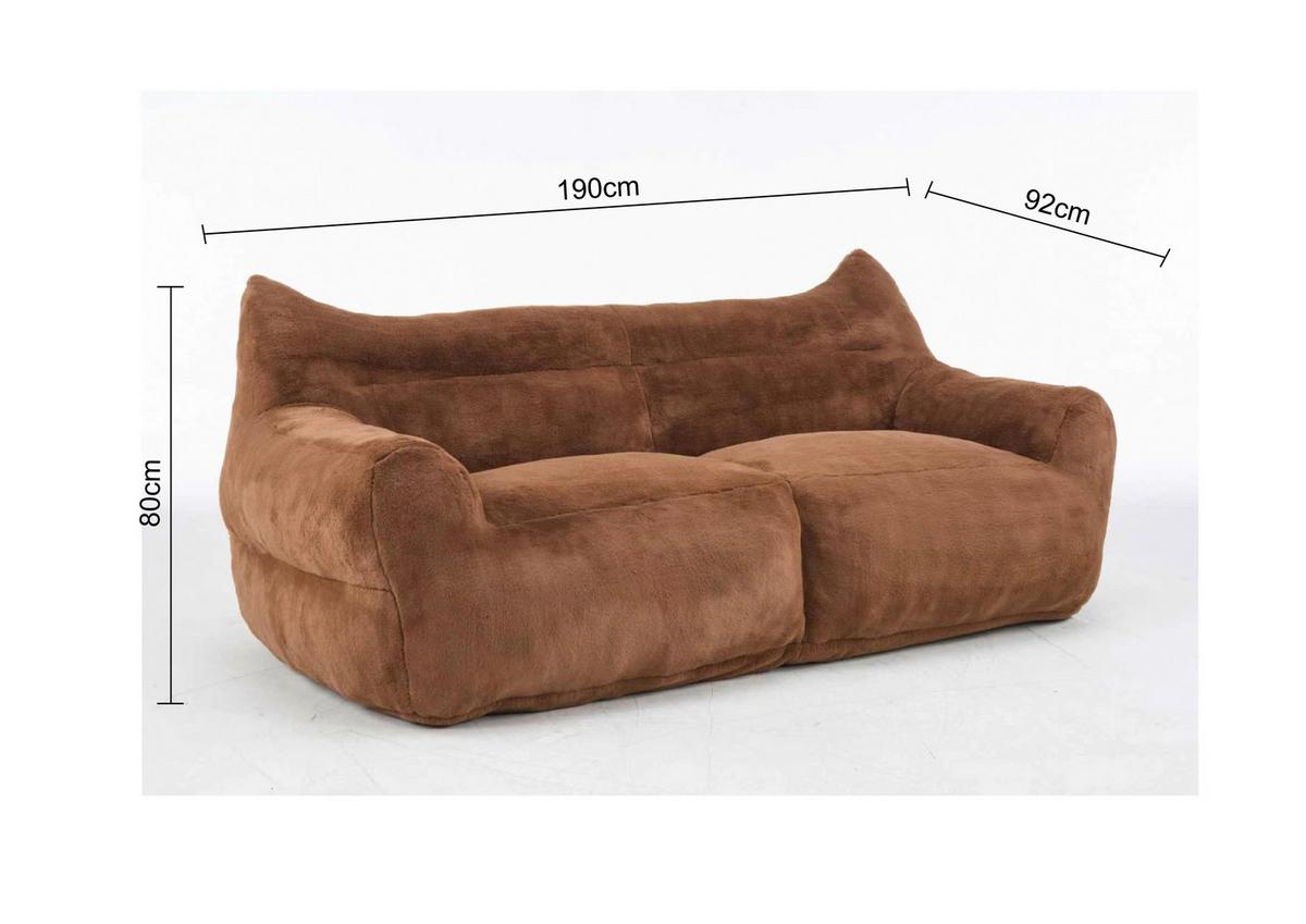 2-Sitzer-Sofa Leni Braun Kunstfell - Braun, MODERN, Textil (190/80/92cm) - Mömax