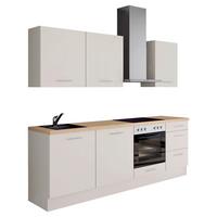 Küchenblock IBZ ohne Geräte ca. 230 cm Magnolie - Edelstahlfarben/Eichefarben, Design, Holzwerkstoff/Metall (230cm) - Impuls