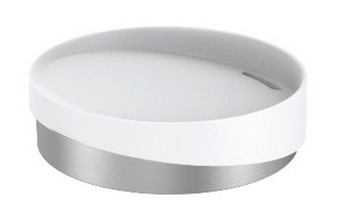 Seifenschale Chris in Weiß - Weiß, MODERN, Kunststoff/Metall (11/3cm) - Premium Living