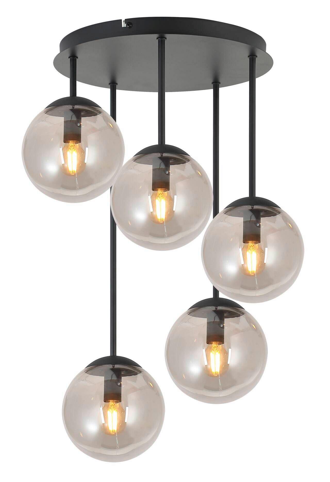 LAMPA WISZĄCA MEIKE - czarny, Trend, metal/szkło (42/59,5cm) - Novel