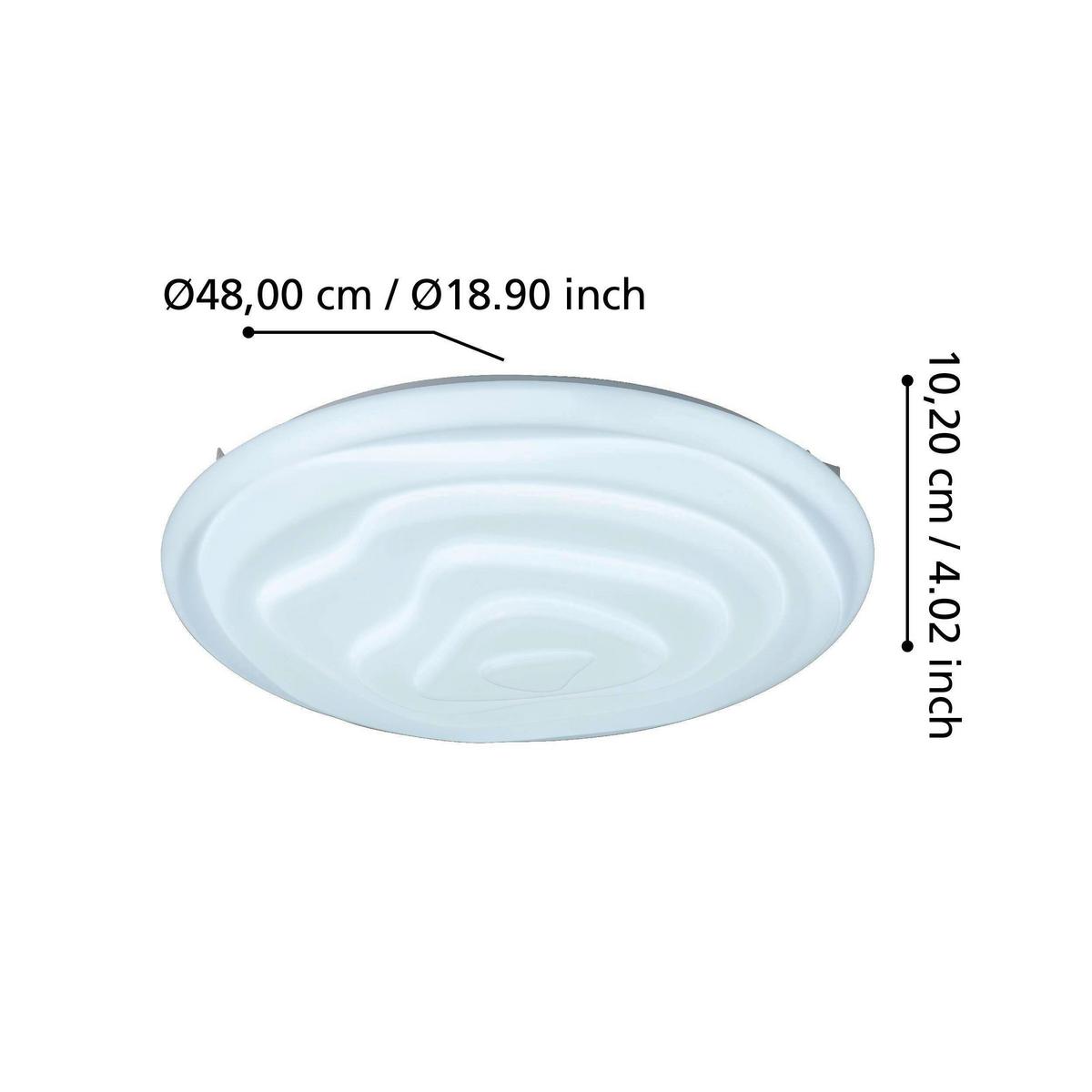 Led-deckenleuchte 900606_battistona - Weiss, Basics, Kunststoff/Metall (48/10cm) - Eglo