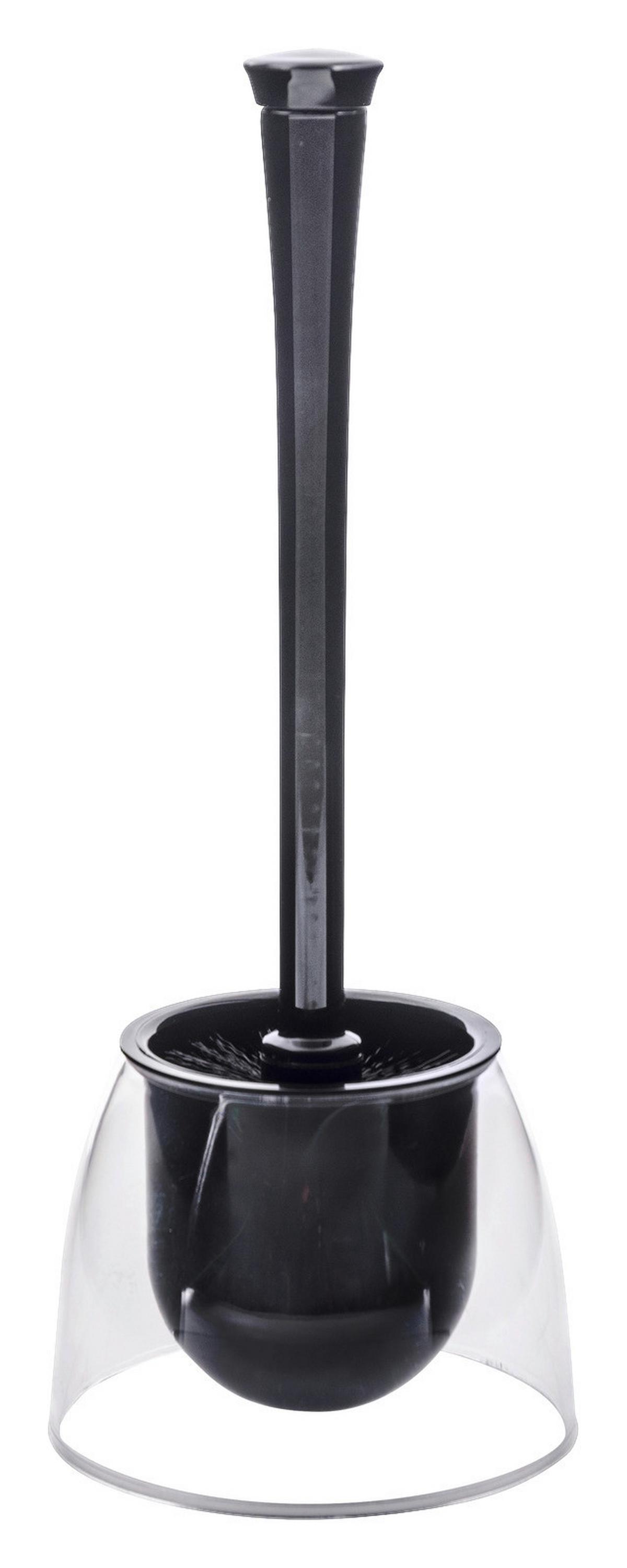 Garnitură perie WC Fiesta - negru/transparent, plastic (14,5/37cm) - Wenko