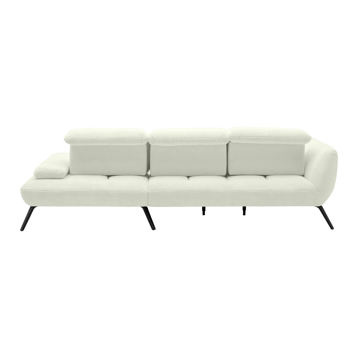 Wohnlandschaft Seattle Creme - Creme/Schwarz, MODERN, Holzwerkstoff/Textil (301/196cm) - Premium Living