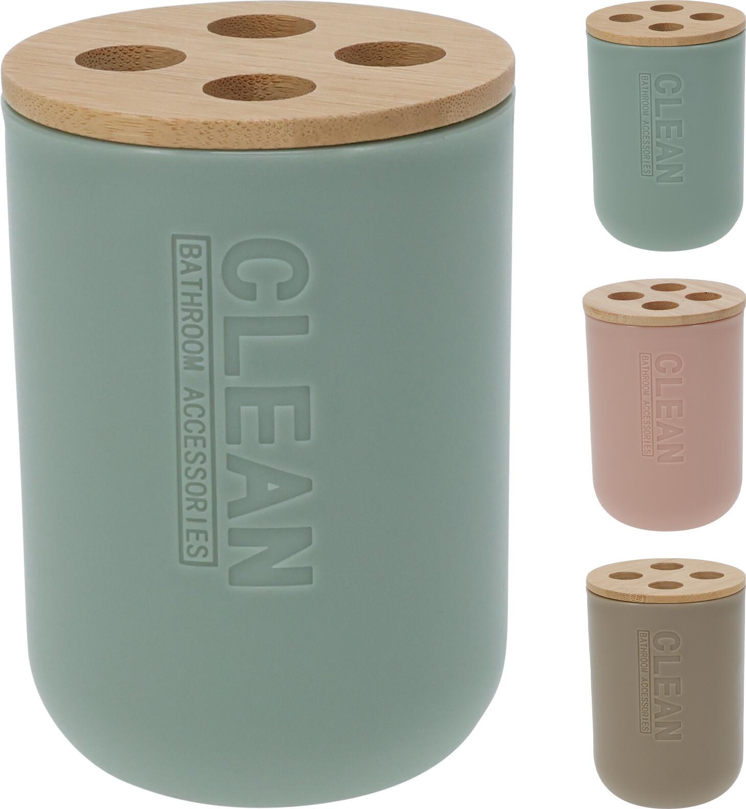 Fogkefetartó Terence - pink/barna, műanyag (7/11cm)