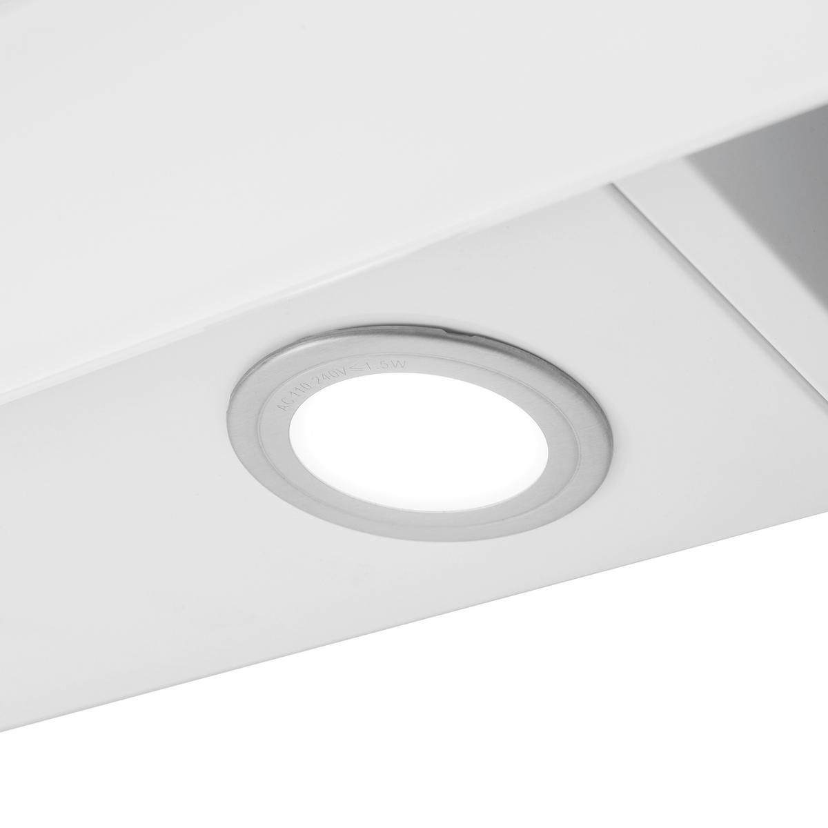 Kuhinjska Napa Svea, 90cm - bela, Trend, kovina/steklo (90/73,9-111,9/37cm) - Respekta