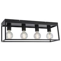 Deckenleuchte Qaudri max. 40 Watt - Schwarz, Konventionell, Metall (61/18/20cm) - Modern Living