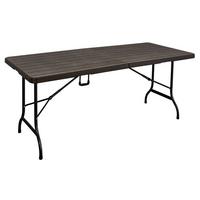 Klapptisch Tabora ca. 180x75 cm Braun - Braun, Basics, Kunststoff/Metall (180/75/72cm) - Gardenson