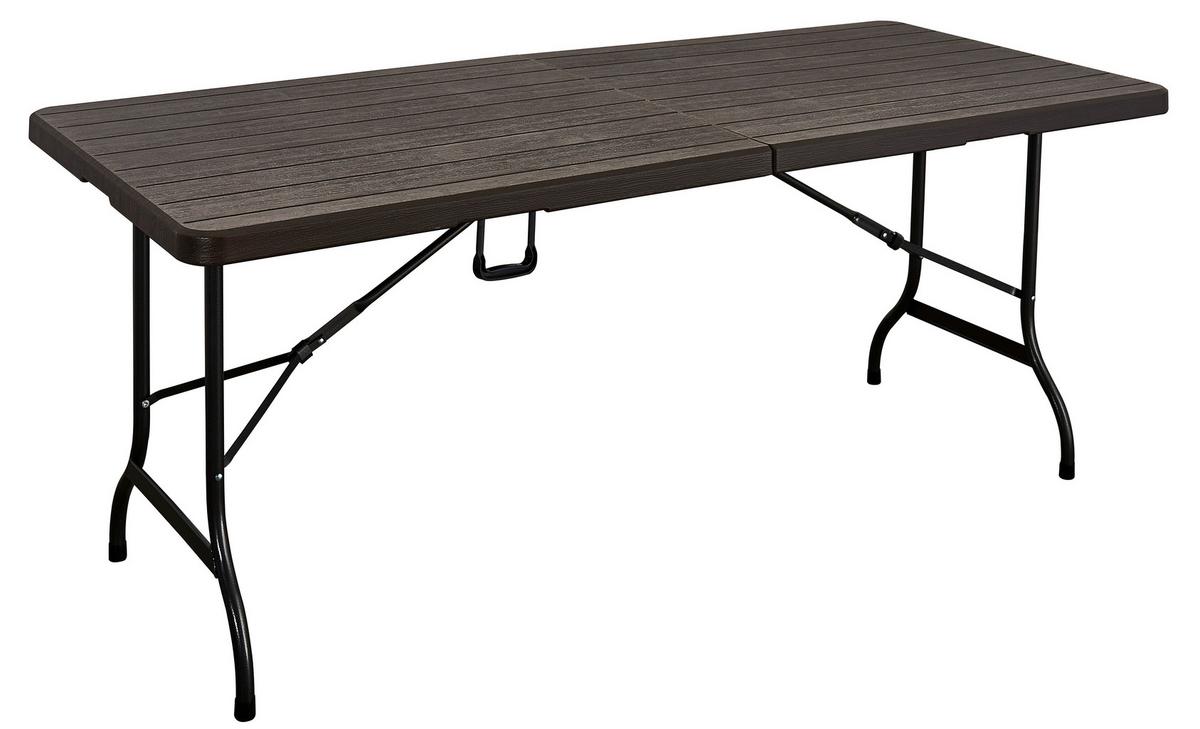 Klapptisch Tabora ca. 180x75 cm Braun - Braun, Basics, Kunststoff/Metall (180/75/72cm) - Gardenson