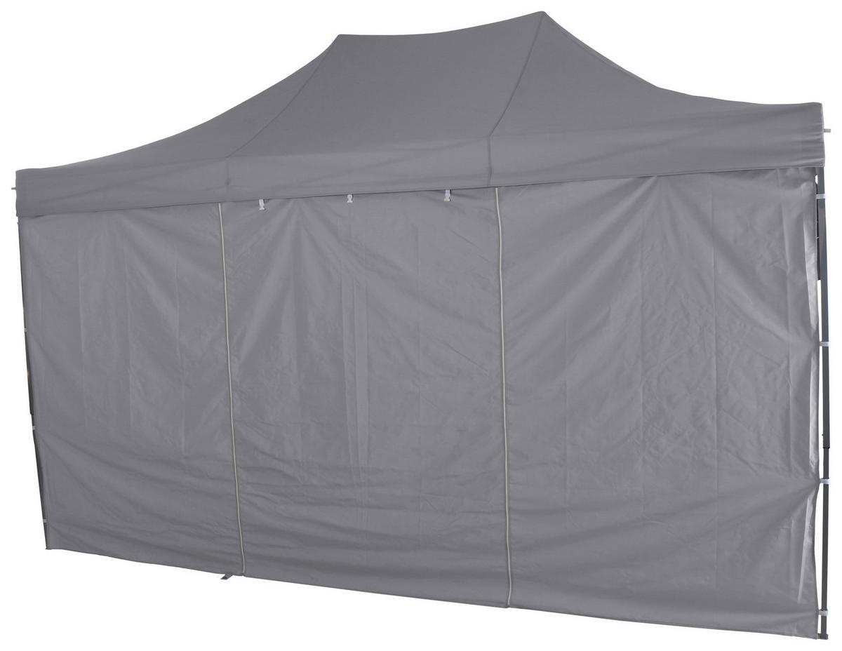 Pavillon 450x300 cm mit Seitenteilen - Grau, KONVENTIONELL, Textil (450/330/300cm) - Siena Garden