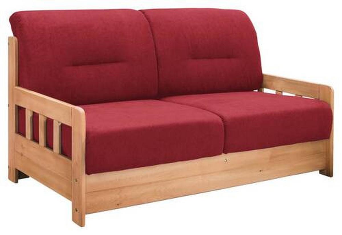 Schlafsofa Camino Holzkorpus Rot/Honig - Rot/Honig, LIFESTYLE, Holz/Textil (154/88/90cm) - Livetastic