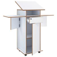Stoječi Pult Salia L, Bela, Barva Hrasta - bela/medeni hrast, Design, leseni material (123/128/44cm) - MID.YOU
