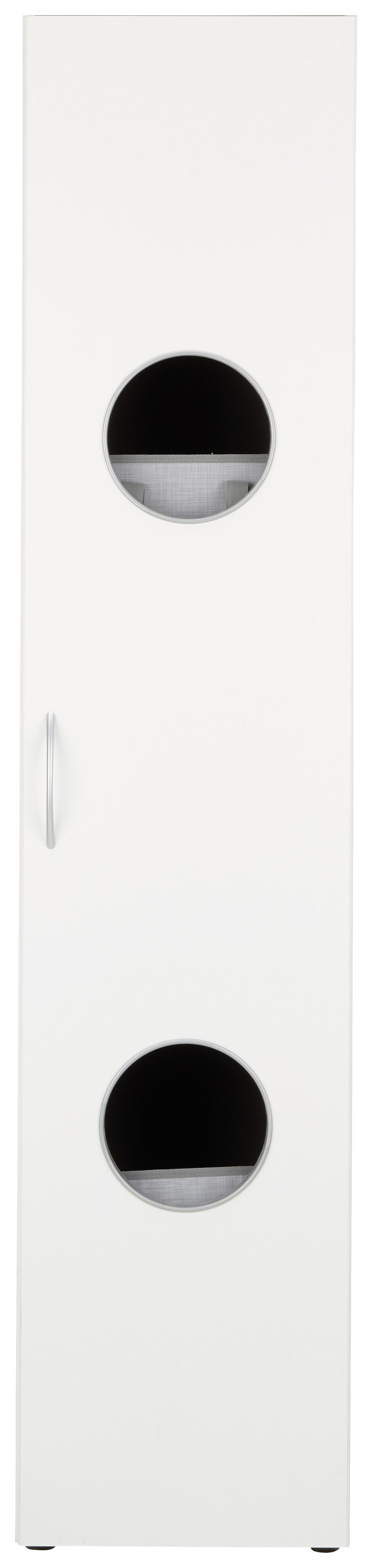 Schrank in Weiss - Weiss/Alufarben, Konventionell, Holzwerkstoff/Kunststoff (40/185cm) - Mömax
