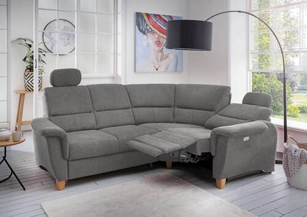 Wohnlandschaft Parole Dunkelgrau Struktur - Wildeiche/Dunkelgrau, KONVENTIONELL, Holz/Textil (237/186cm) - Livetastic