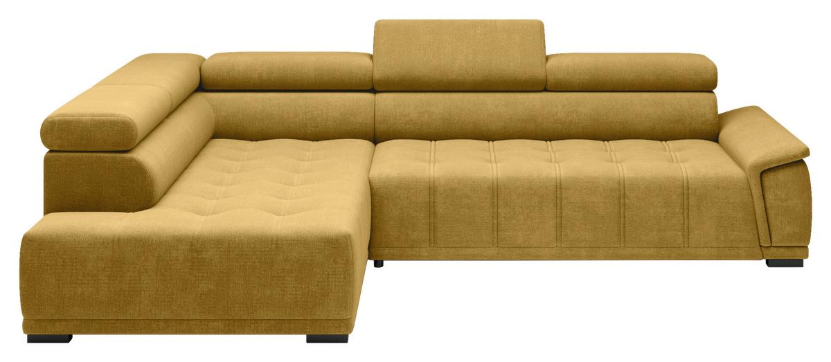 Kutna Garnitura Gremio - boje senfa/crna, Moderno, tekstil/plastika (206/77-100/283cm) - Modern Living