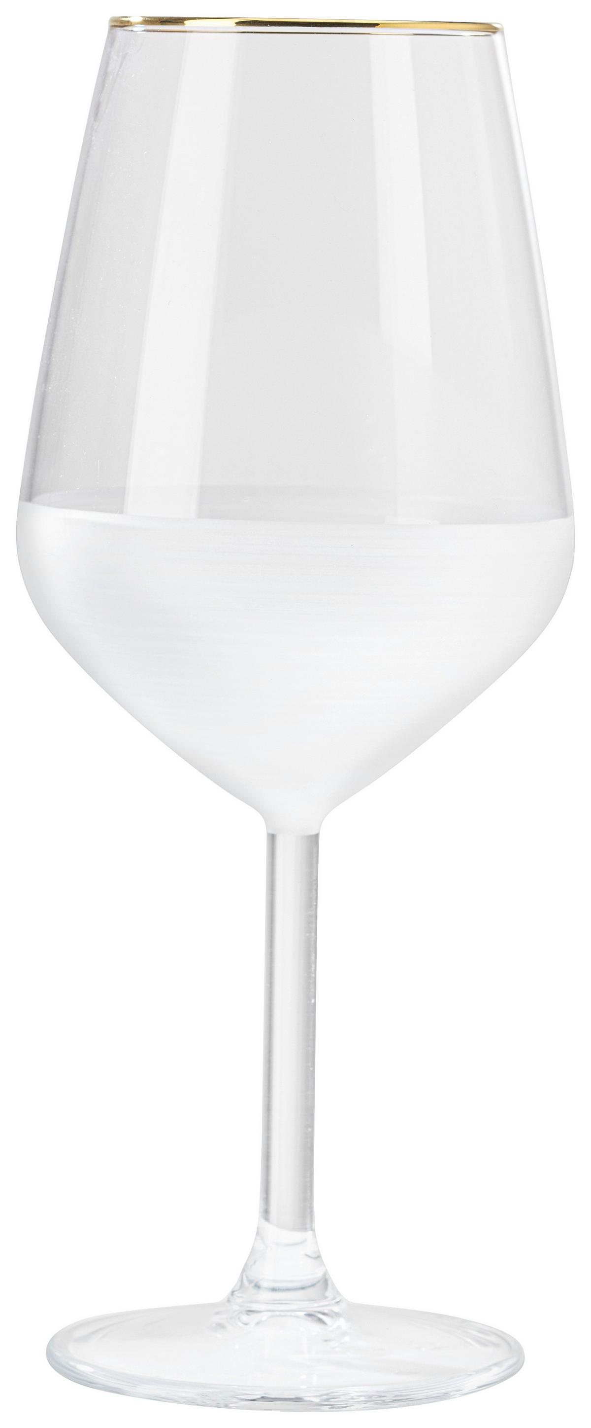Weinglas Goldline in Weiß ca. 490ml - Weiß, MODERN, Glas (6,4/22cm) - Premium Living