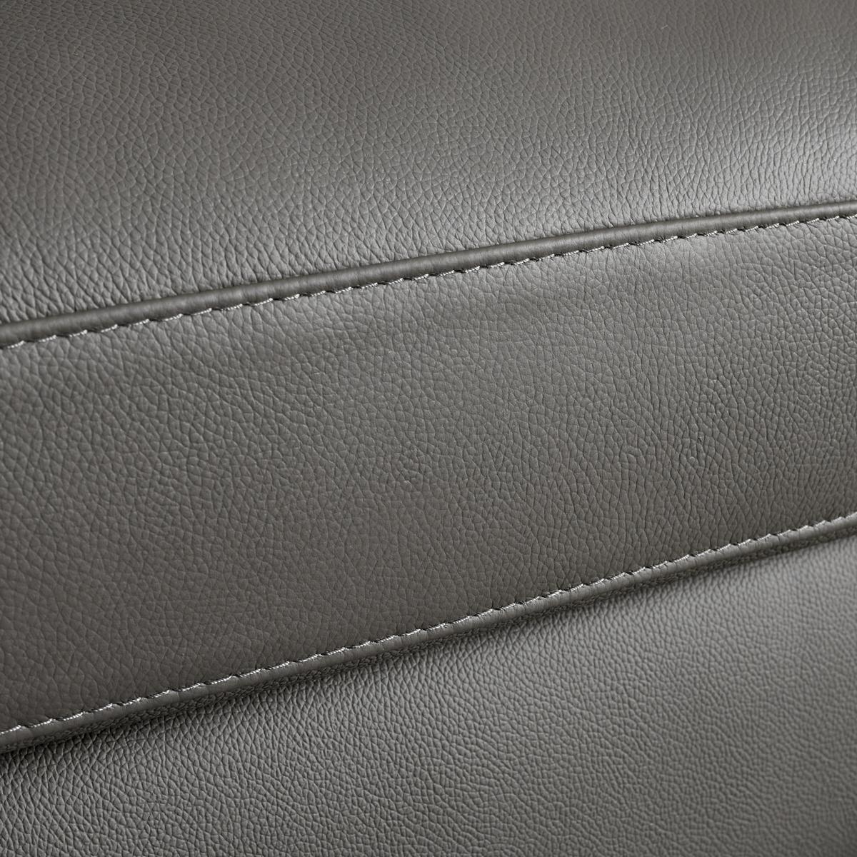 Sofa grau, "Bella", Leder - Schwarz/Grau, Modern, Leder/Holz (157/78/90cm) - Bessagi Home