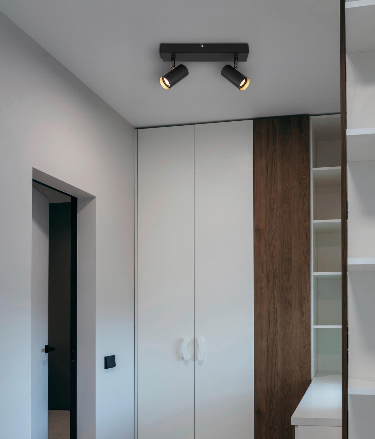 Led Reflektor Este - crni krom/crna, Design, metal (26/6/11cm) - Globo