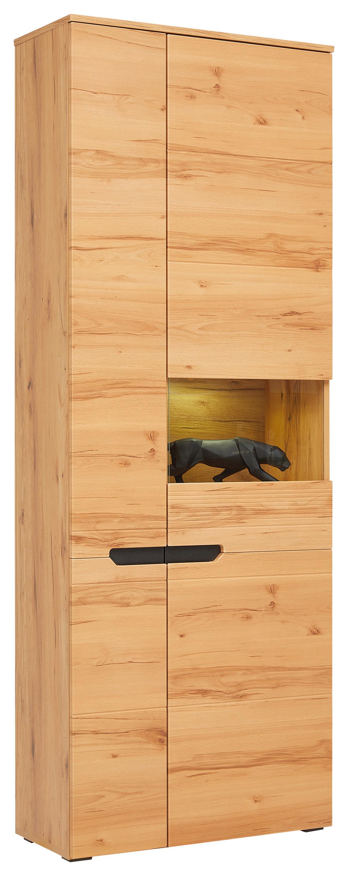 Vitrina Alana, Barva Bukve - Moderno, umetna masa/steklo (71,8/195,4/33cm) - Mömax