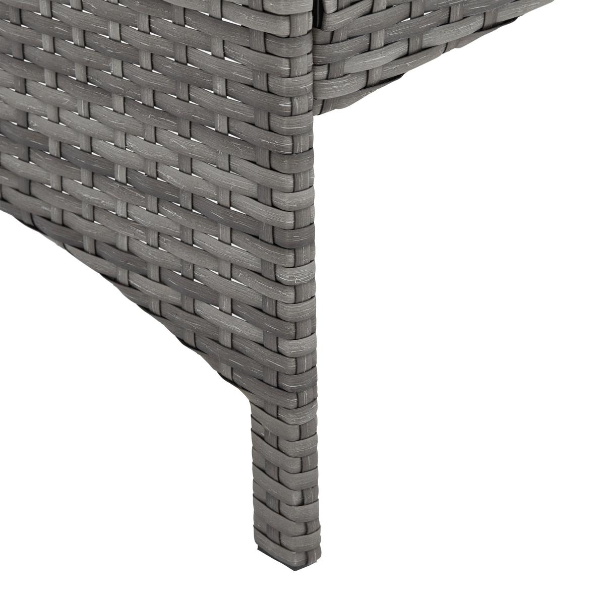 Loungegarnitur-Set Padua Grau aus Kunststoffgeflecht - Hellgrau/Schwarz, Modern, Glas/Kunststoff - Mömax