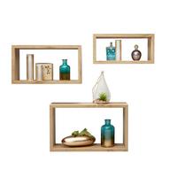 Wandregalset in Eichefarben - Eichefarben, MODERN, Holzwerkstoff (45-40-35/27-22-17/16cm) - Mömax