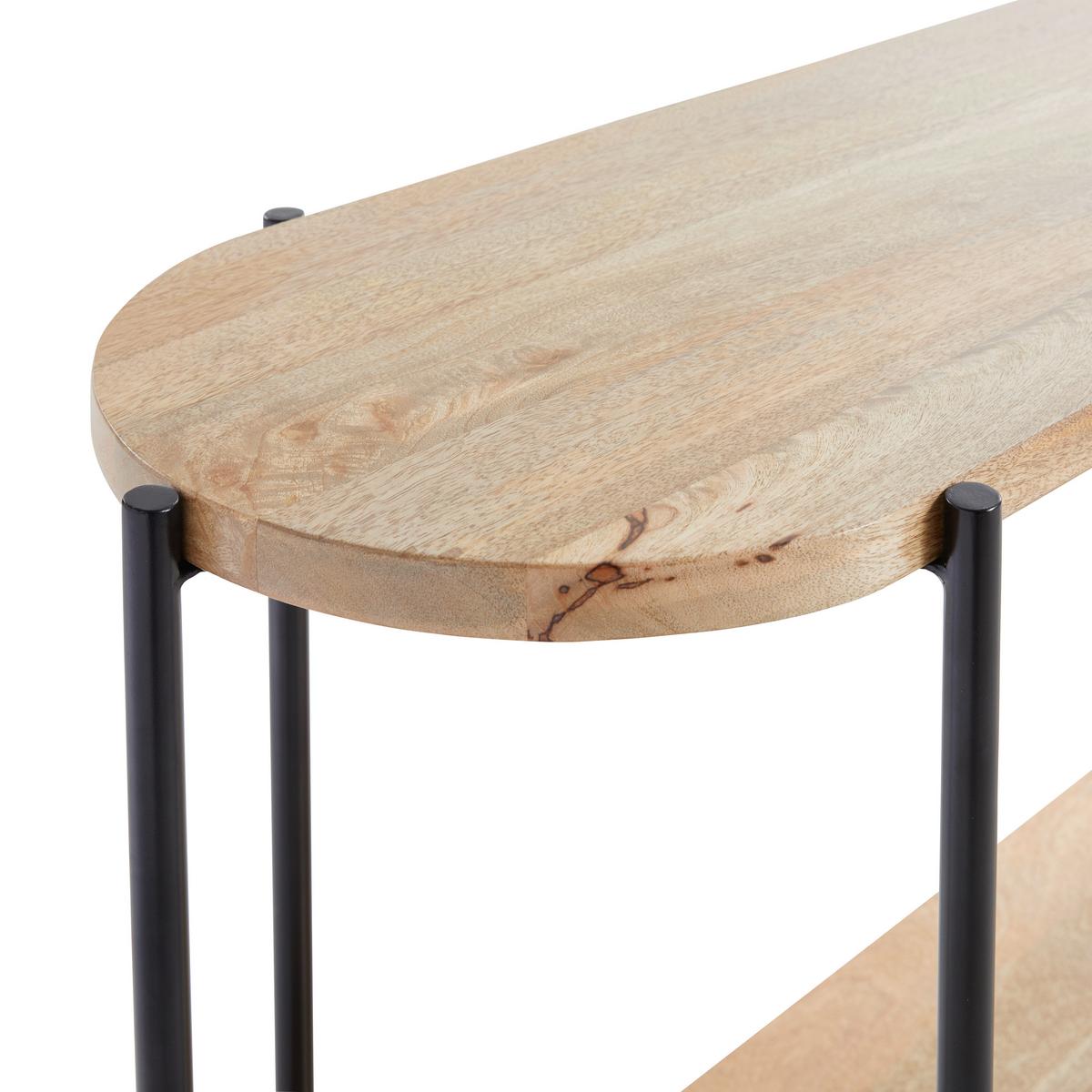 STÓŁ KONSOLA LTZ-312 - czarny/jasnobrązowy, Trend, metal/drewno (140/80/40cm) - Livetastic