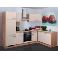 Eckküche Nepal ca. 280x170cm Kaschmir/Sonoma Eiche - Kaschmir/Edelstahlfarben, MODERN, Holzwerkstoff/Metall (280/170cm) - FlexWell