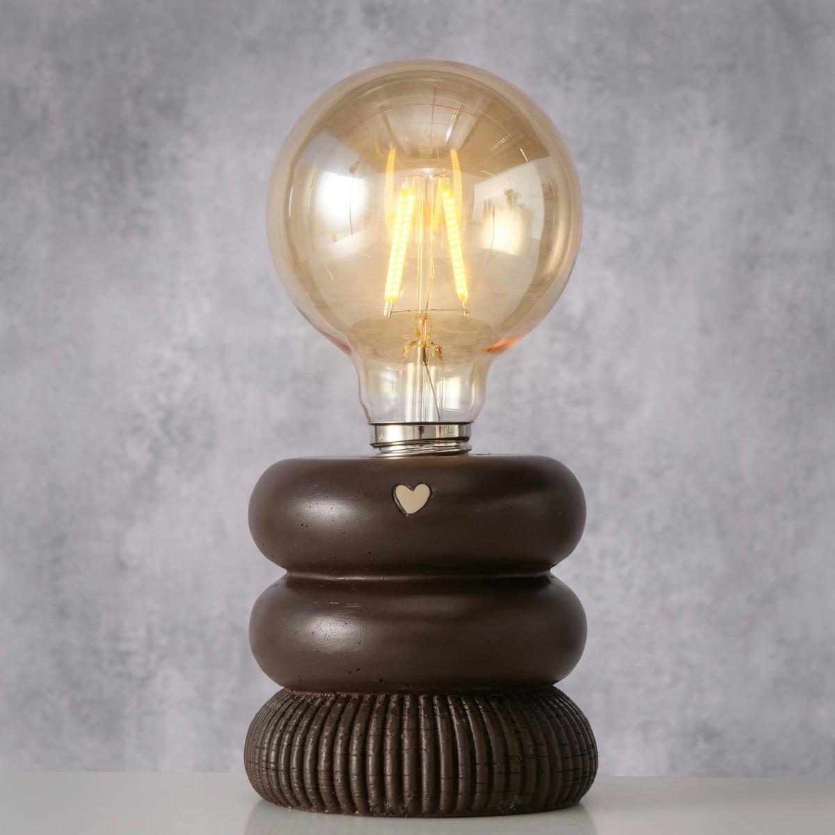 LED-Dekoleuchte Kulan Braun max. 0,03 Watt - Braun, Design, Glas/Stein (8,5/17,5cm) - Mömax