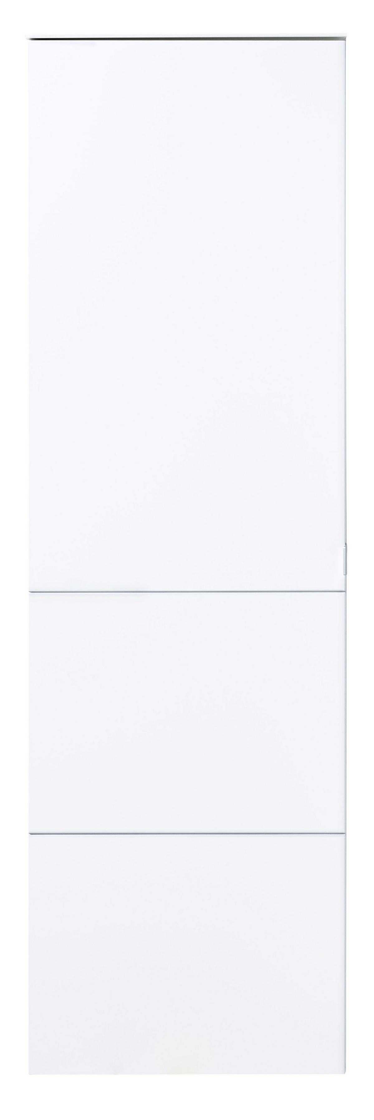 Garderobenschrank in Weiss - Weiss/Silberfarben, Modern, Holzwerkstoff/Metall (55/179/37cm) - Mömax