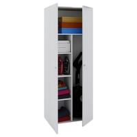 Mehrzweckschrank Vandol ca. 70x178x40 cm Weiß - Silberfarben/Weiß, Basics, Holzwerkstoff/Kunststoff (70/178/40cm) - MID.YOU