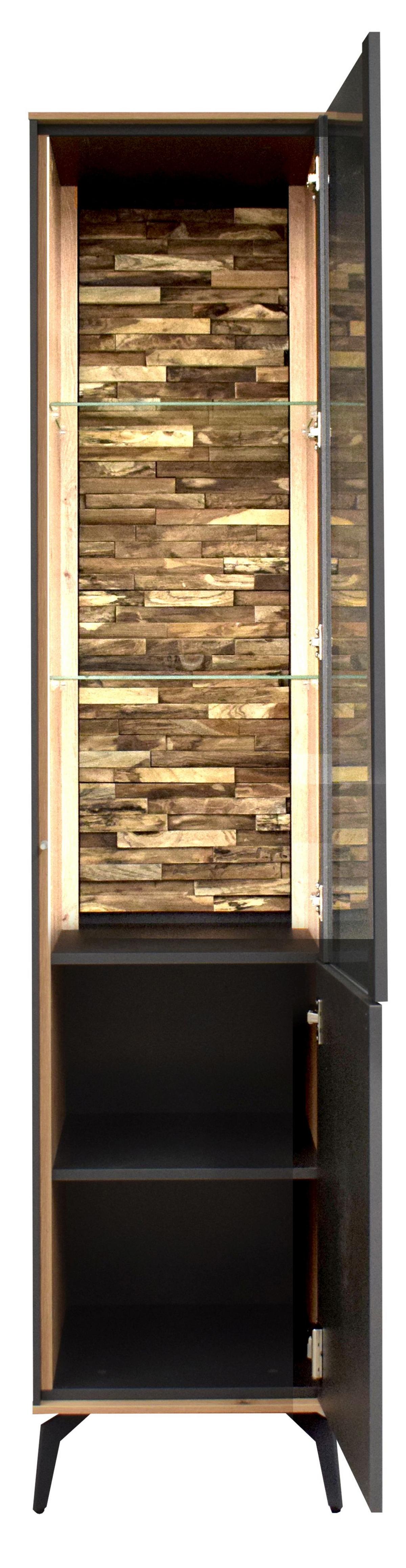 Vitrină COMO - stejar Artisan/antracit, Modern, material pe bază de lemn (42/180/42cm) - Premium Living