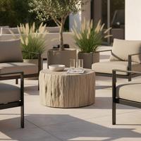 Loungetisch Daintree Rotbraun - Rotbraun, KONVENTIONELL, Stein (70/67/41cm) - Gardenson