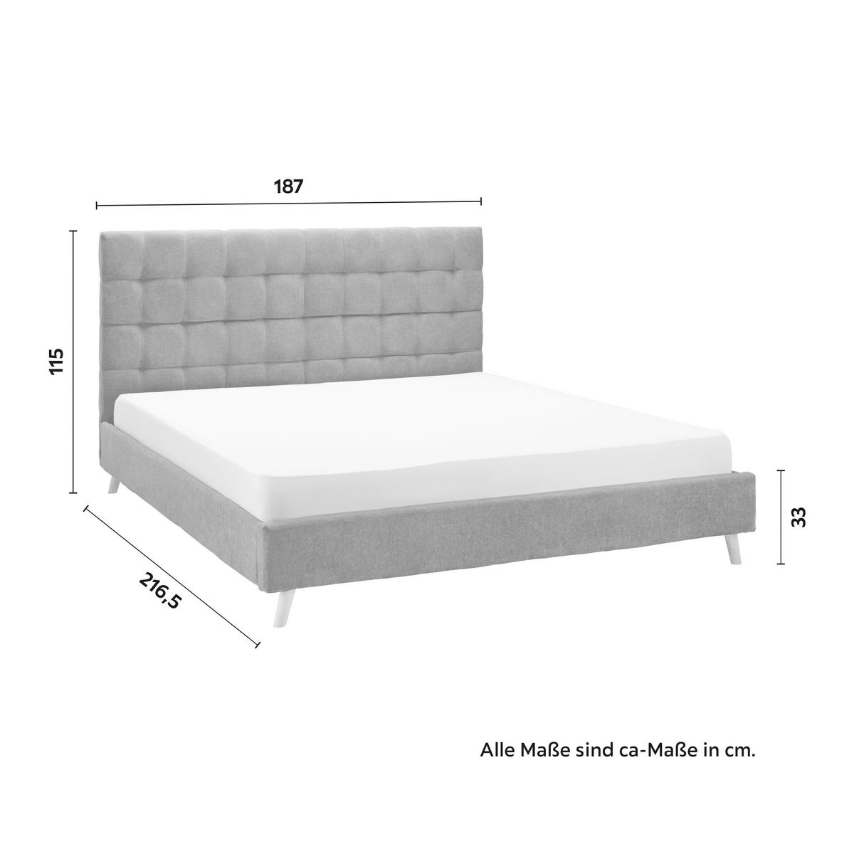 Polsterbett Cesaro ca. 180x200 cm Dunkelgrau - Dunkelgrau/Naturfarben, Modern, Holz/Textil (180/200cm) - Bessagi Home