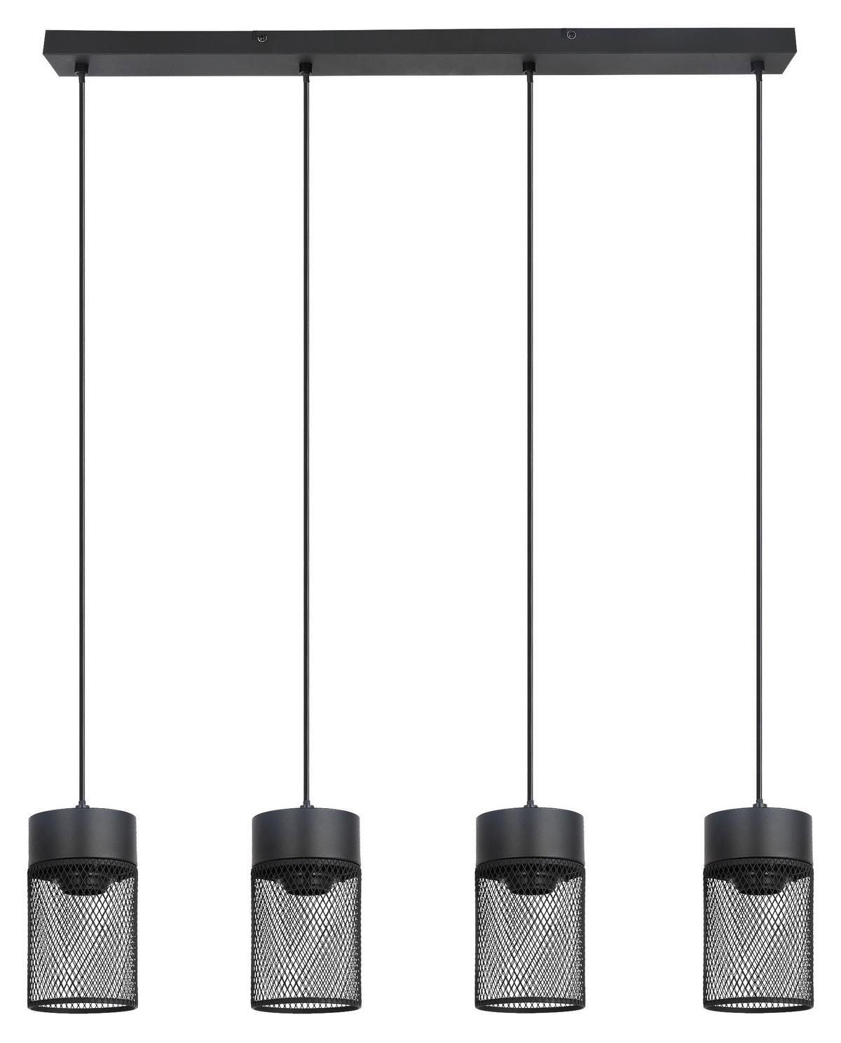 Hängeleuchte Alessia 2 in Schwarz max. 40 Watt - Schwarz, Metall (75,5/9,5/120cm) - Modern Living