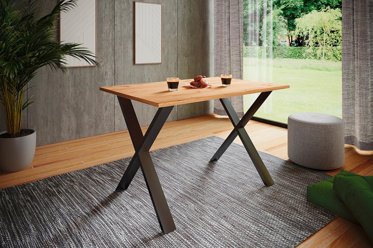ESSTISCH XONA - Honigeiche/Schwarz, Basics, Holzwerkstoff/Metall (110/80/76cm) - MID.YOU