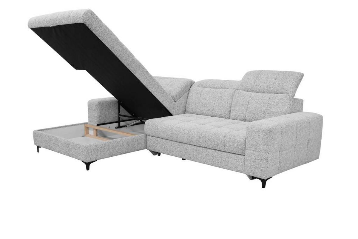 Kutna Garnitura Santorini - siva/crna, Moderno, tekstil (193/291cm) - Premium Living