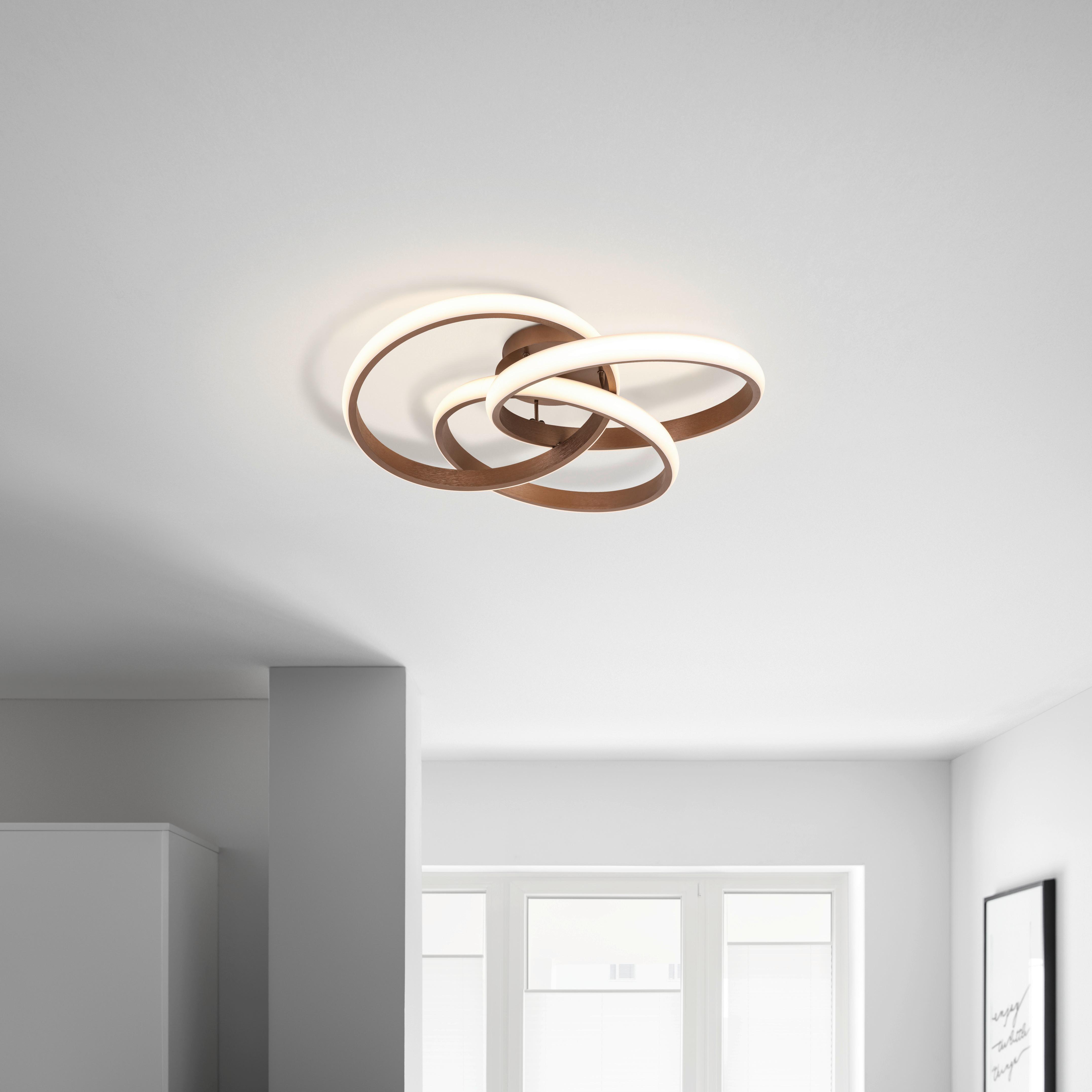 LED-TAKLAMPA ANTOR - cappuccino, Modern, metall/plast (52/15/49,5cm) - Premium Living
