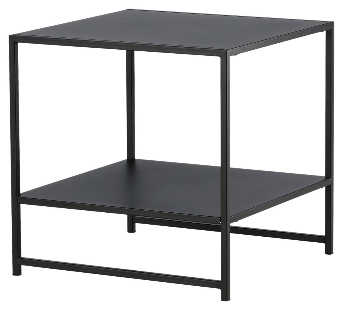 BEISTELLTISCH STAAL - Schwarz, Design, Metall (50/50/50cm) - Livetastic